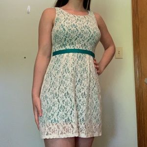 BOGO Teal Lace Open Back Dress